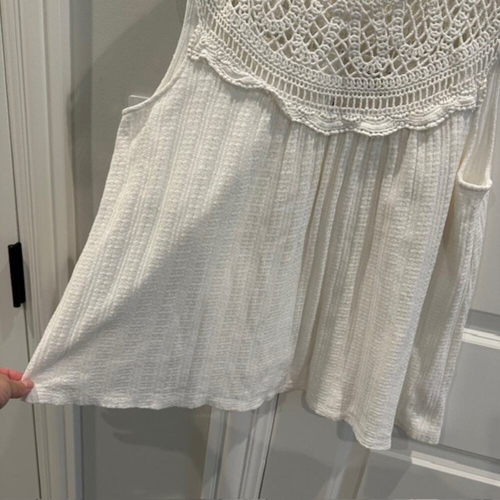 Meadow Rue By Anthropologie Sierra Crochet Tank Size: L Color: Ivory - Picture 5 of 10